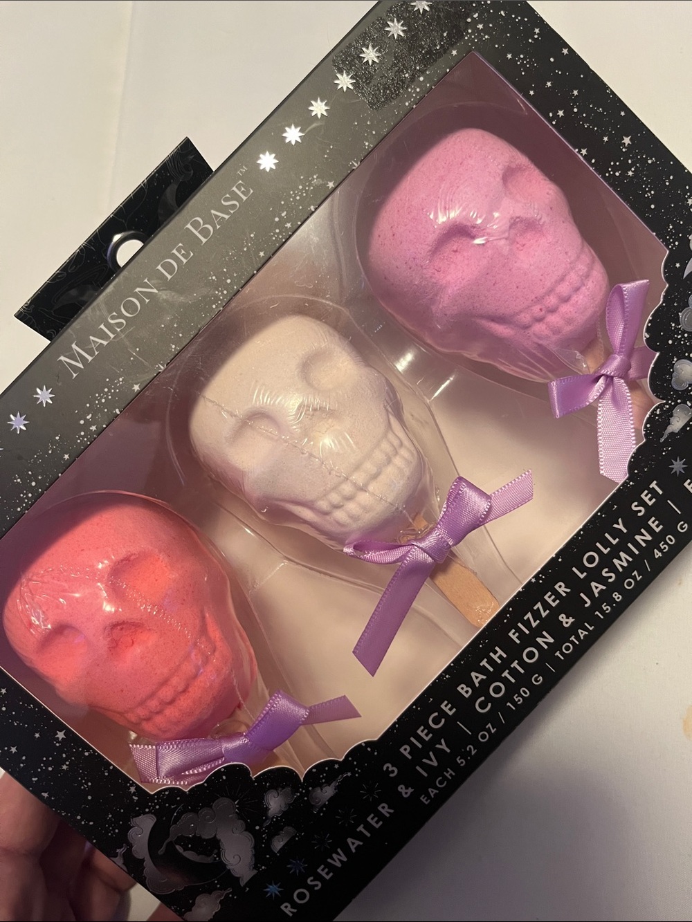 Pink, Light Pink & Coral Skull Bath Fizzer Lolly Set NWT